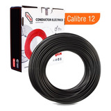 Caja De 100 Mts Cable Negro Thhw-ls Calibre 12 Iusa 399323 Color Negro