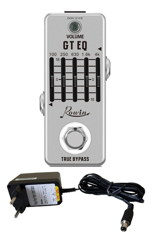 Pedal Equalizer Guitarra Eq + Fonte 5 Faixa Super Resistente