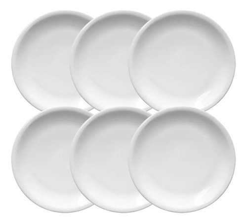 X6 Plato Playo Línea 450 Porcelana 25 Cm Tsuji