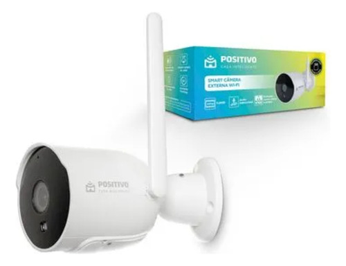 Camera Positivo Smart C/ Cartao De 32gb  Externa Wi-fi Cor Branco