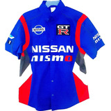 Camisa Nissan Nismo Escuderia Valvoline Castrol Lth Ngk Azul