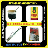 Combo Matero !mate Argentino+bombilla+yerba500gr+filtros! 