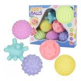 Soft Balls 6 Pelotas Sensoriales Texturizadas Para Bebes 