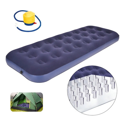 Colchón Inflable Individual 191x73 Azul Con Bomba Manual General PVC | MercadoLibre