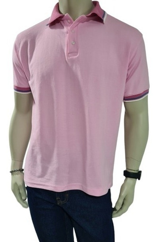 Playera Polo Hombre Raseri-calidad Premium Moda Rosa