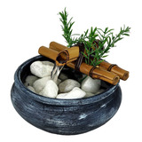 Fonte De Mesa Agua Cascata Feng Shui Bambu Decorativa 11cm