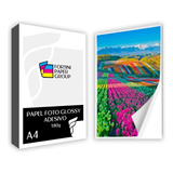 100 Folhas Papel Foto Glossy Adesivo A4 180g Premium 