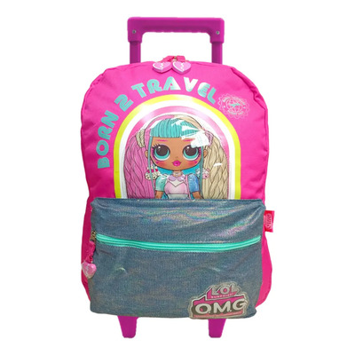 Mochila Lol Omg Primaria Con Carro Vs4341 Color Fucsia