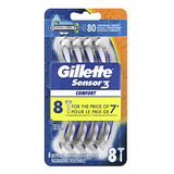 Gillette Sensor3 Comfort Barbeadores Descartáveis Masculinos