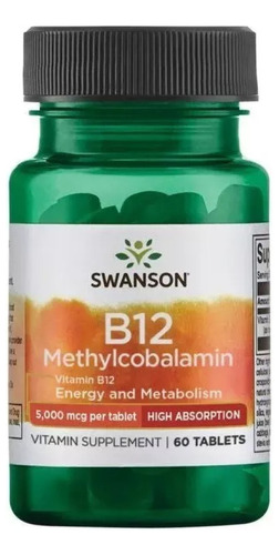 Vitamina B12 Sublingual Methylcobalamin Doblepotencia5000mcg