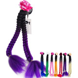 Trenzas Casco Pigtails Rose Flower Casco Ponytails Para...