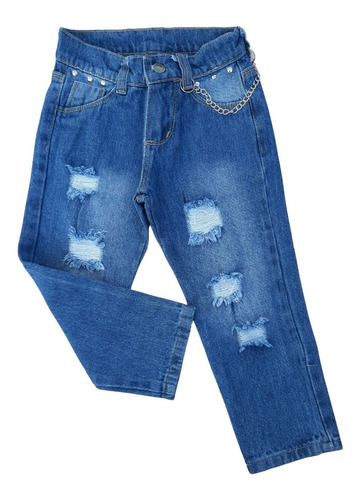 Pantalón Jeans Mom Con Rotura. De Nena Cadenita De Regalo¡
