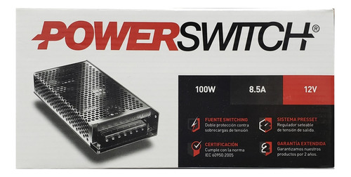 Fuente Switching 100w Macroled 12v 8,5a Interior P/ Tira Led