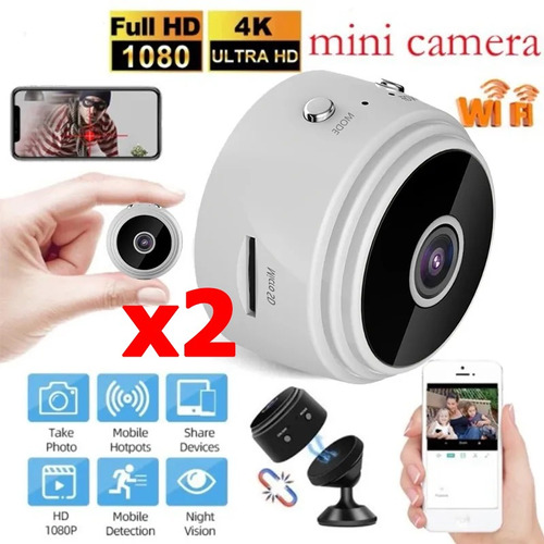 2pcs Mini Cámara De A9 Hd 1080p Espía Miniatura