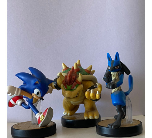 Pack Personajes Amiibo Sonic, Lucario, Bowser Usados