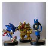 Pack Personajes Amiibo Sonic, Lucario, Bowser Usados