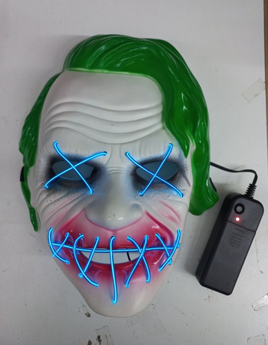 Máscara Luminosa Guason Joker Halloween, 3 Secuencias