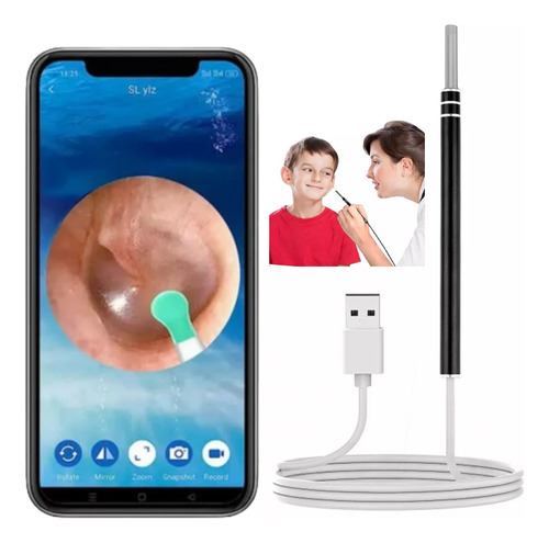 Limpiador Oídos Removedor Cera Cámara Hd Celular Luz Led Pc 