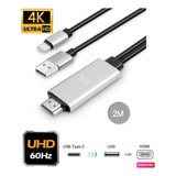 Cable Usb Tipo C A Hdmi 4k Macbook Huawei 2 Metros