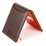 Cuero Genuino Slim Money Clip Rfid Billetera