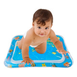 Alfombra Sensorial De Agua Inflable Para Bebe Cojin Piscina Color Celeste