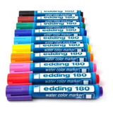 Marcadores Edding 180 Al Agua Gruesos Colores Pack X 10