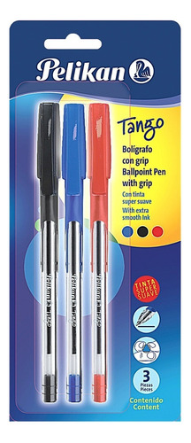 3 Bolígrafos Tango Tinta Semi Gel Pelikan Escritura