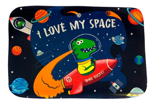 Tapete Para Quarto Estampado Astrodino 60x40 Antiderrapante