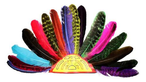 Penacho Azteca Pluma Natural Para Danza Azteca Prehispanica 