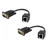 Adaptador Vga Macho D/extensor Para Cabo Lan Fêmea Cat5 Rj45