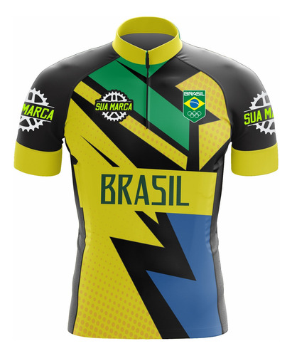 Camisa Ciclismo Brasil Bike Camiseta 100% Personalizada 2un