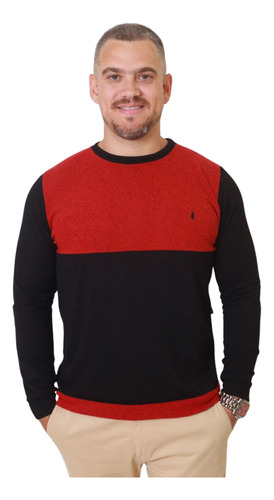 Suéter Masculino Adulto Preto/vermelho