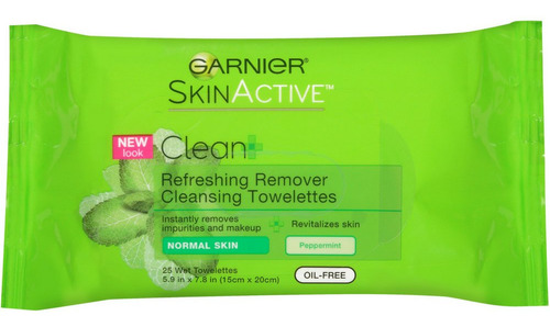 Garnier Toallitas Limpiadoras Skinactive Clean + Refreshing.