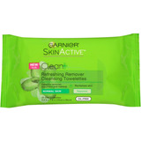 Garnier Toallitas Limpiadoras Skinactive Clean + Refreshing.