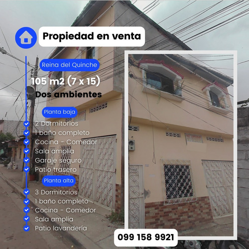 Casa En Venta, Sector Guasmo Sur, Reina Del Quinche.