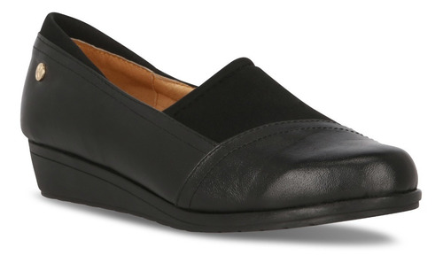 Zapato Mocasin Mujer Comodo Piel Genuina Color Negro 644-32