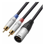 Cable De Audio Adaptador Xlr 3-pin A 2 Rca M/m | Negro / 3m