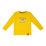 Polera Manga Larga Algodón Verano Niño Amarillo