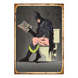 1 Cartel Metalico Letrero Baño- Hombre Batman Comic 40x28 Cm