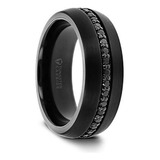 Anillo Negro Con Zafiros Negros