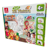 Kit Pintura Telas P/ Crianças Colorir Mini Pintor + Tintas