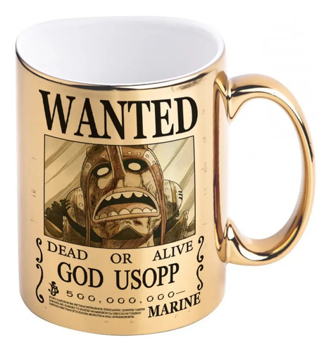 Taza Metálica Dorado One Piece Wanted Recompensa Mugiwaras | Meses sin interés
