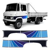 Jogo Adesivos Faixa Lateral Decorativa Caminhão Mb 608 Azul