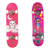 Skateboard Street Life Dreams  Cat Ou Cute Doll Montado