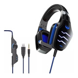 Auricular Gamer Micrófono Gt86 Luz Led Juegos Ps4 Xbox Pc Color Azul