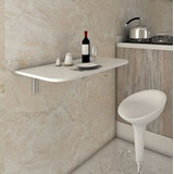 Mesa De Parede Dobrável-100cx50l  Mdf Branco Sup. Branco