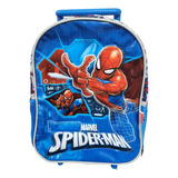 Mochila Marvel Spiderman Con Carrito 12p Wabro 38214 Lelab