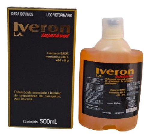 Iveron 500ml Antiparasitário 3.85% + Fluazuron 8% Gado Limpo