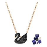 Collar Cisne Negro Iconic Swan De Swarovski + Kit D Regalo