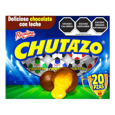 Chutazo Balón De Chocolate Relleno De Rompope 20pz Ricolino